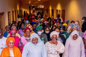 Aisha Buhari urges aspirants to pick women as running mates in 2023 elections.